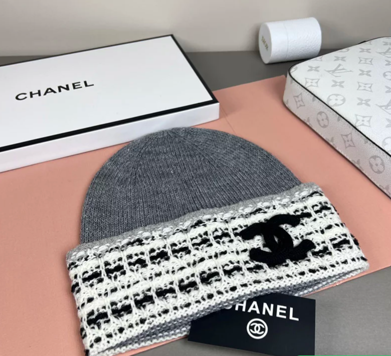 Chanel Tweed Knit Cap/Beanie