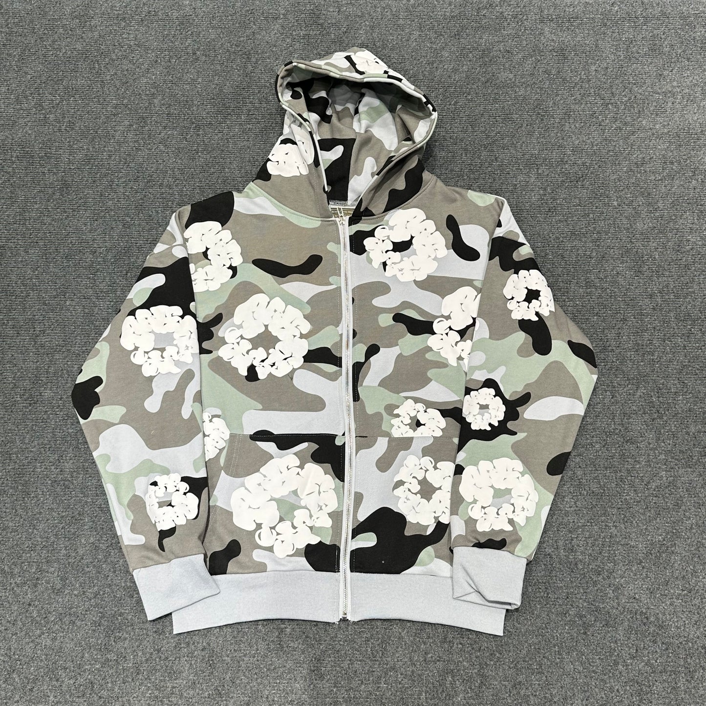 Cotton Wreath Zip Hoodie