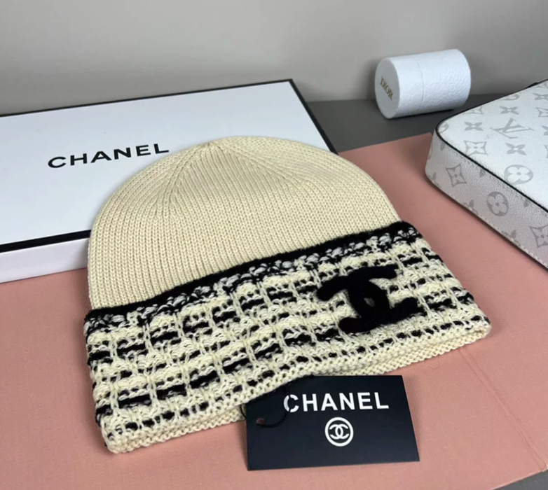Chanel Tweed Knit Cap/Beanie