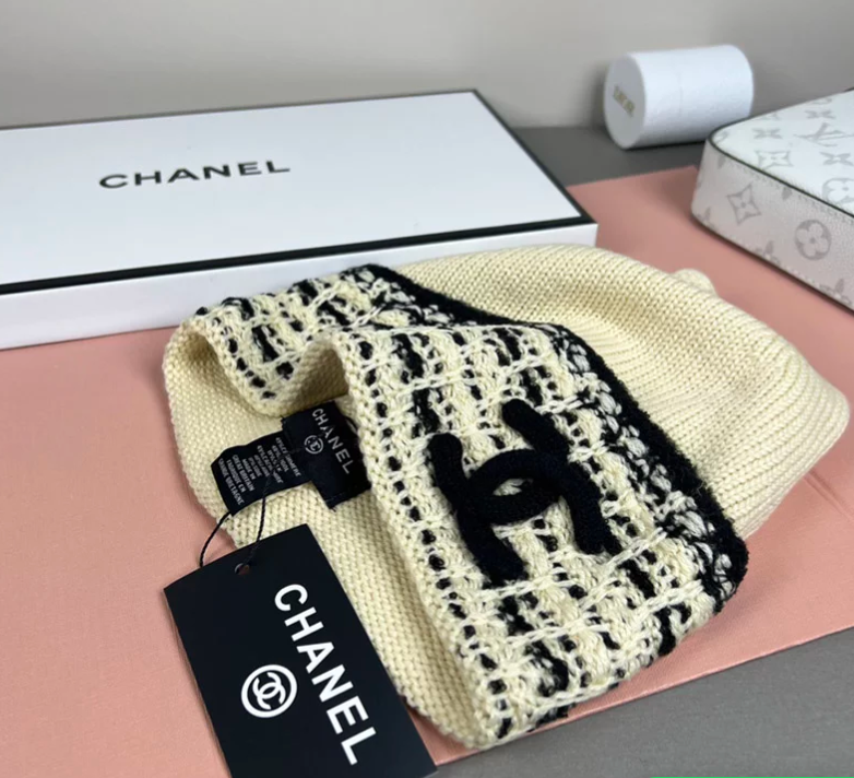 Chanel Tweed Knit Cap/Beanie