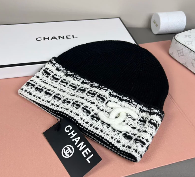 Chanel Tweed Knit Cap/Beanie