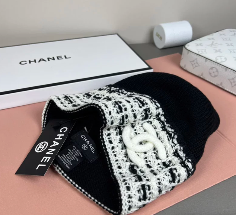 Chanel Tweed Knit Cap/Beanie