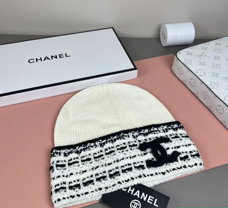 Chanel Tweed Knit Cap/Beanie